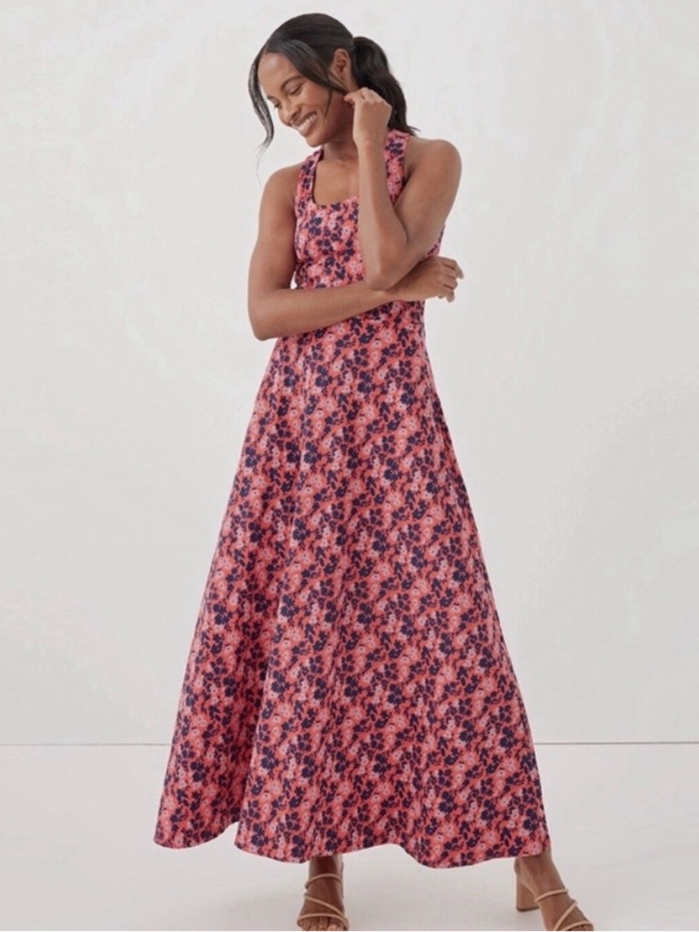 PACT Organic Cotton Fit & Flare Open Back Dress Sweet Cayenne XS